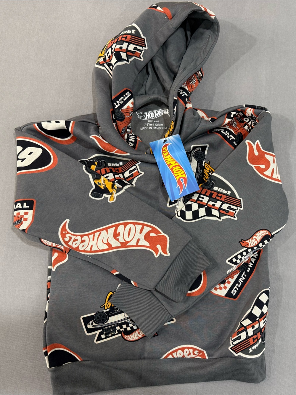 Mattel Hot Wheels Gray Pajama Bottoms with Red and Black Logos